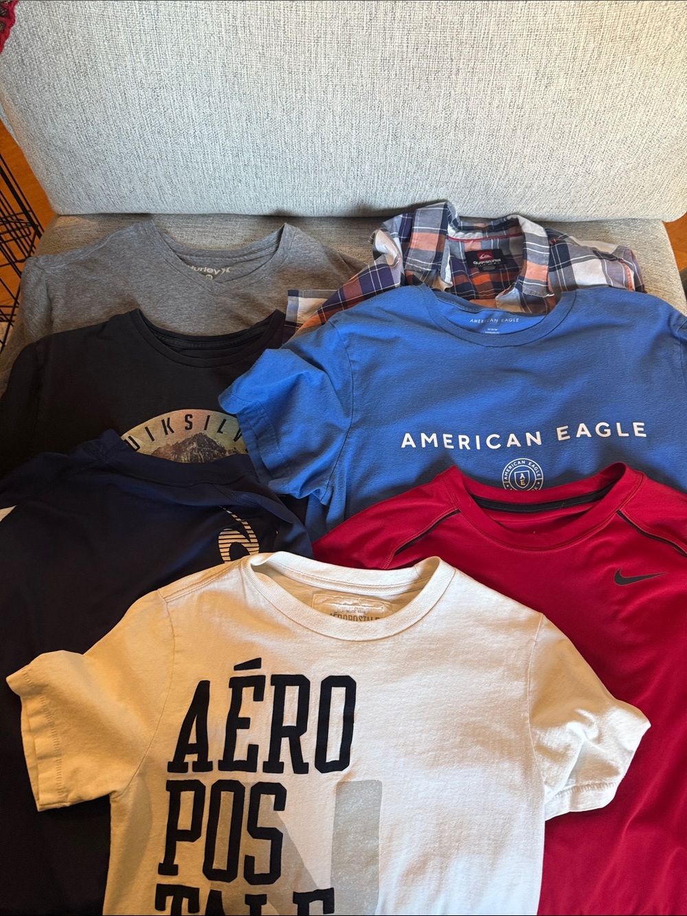 Boys/Teen T-Shirt 7 Piece Lot • American Eagle•Nike•Quicksilver•Hurley